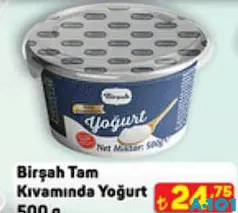 BİRŞAH TAM KIVAMINDA YOĞURT 500 G